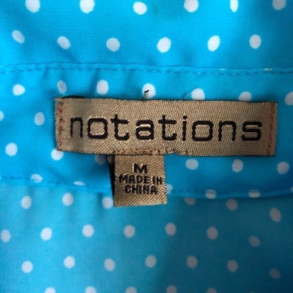 Notations Polka Dot Blouse Size M - Picture 2 of 4